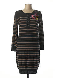Robe mi-longue manches longues manches longues noir FUEGO WOMAN femme