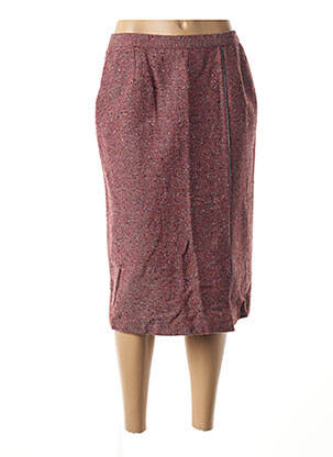 Jupe mi-longue coupe droite rouge FRANCOISE DE FRANCE femme