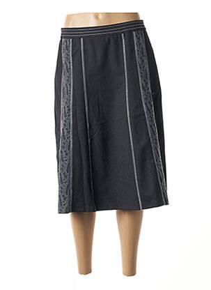 Jupe mi-longue coupe droite noir FRANCOISE F femme