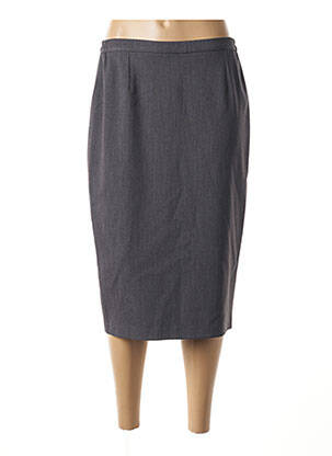 Jupe mi-longue taille élastique gris GUY DUBOUIS femme