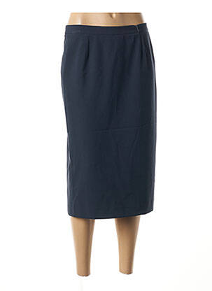 Jupe mi-longue taille élastique bleu FRANCOISE F femme