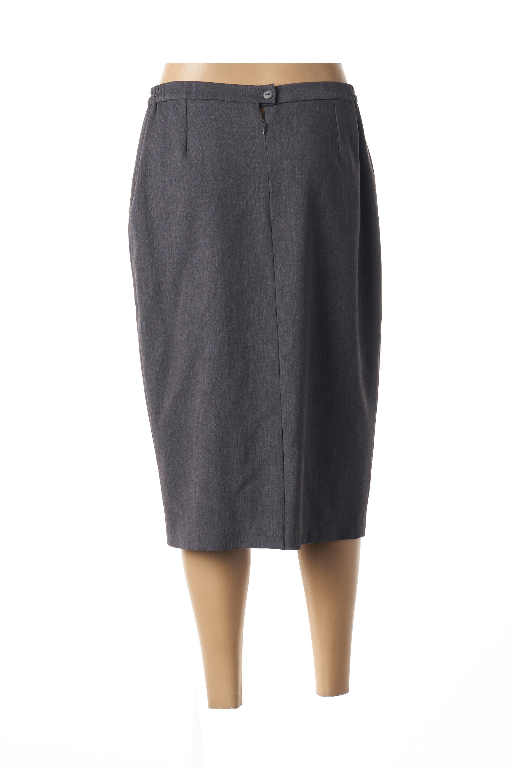 Jupe mi-longue taille élastique gris GUY DUBOUIS femme
