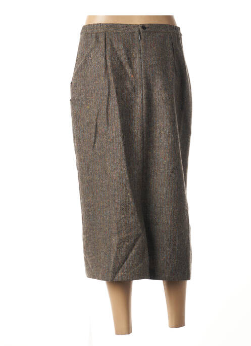 Jupe mi-longue marron FRANCE RIVOIRE pour femme