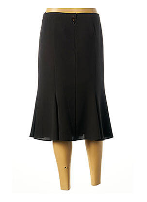 Jupe mi-longue coupe droite évasée sur le bas noir FRANCOISE F femme