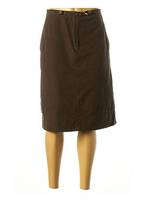 Jupe mi-longue coupe droite vert GALLICE femme