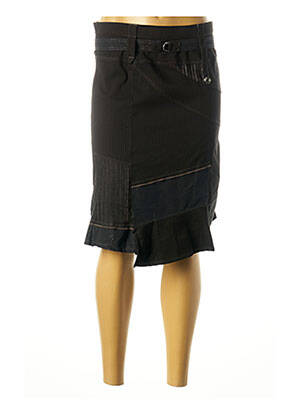 Jupe mi-longue coupe droite noir FRED SABATIER femme