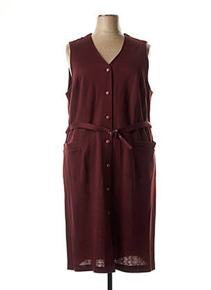 Robe mi-longue sans manche sans manche rouge FRANCE RIVOIRE femme