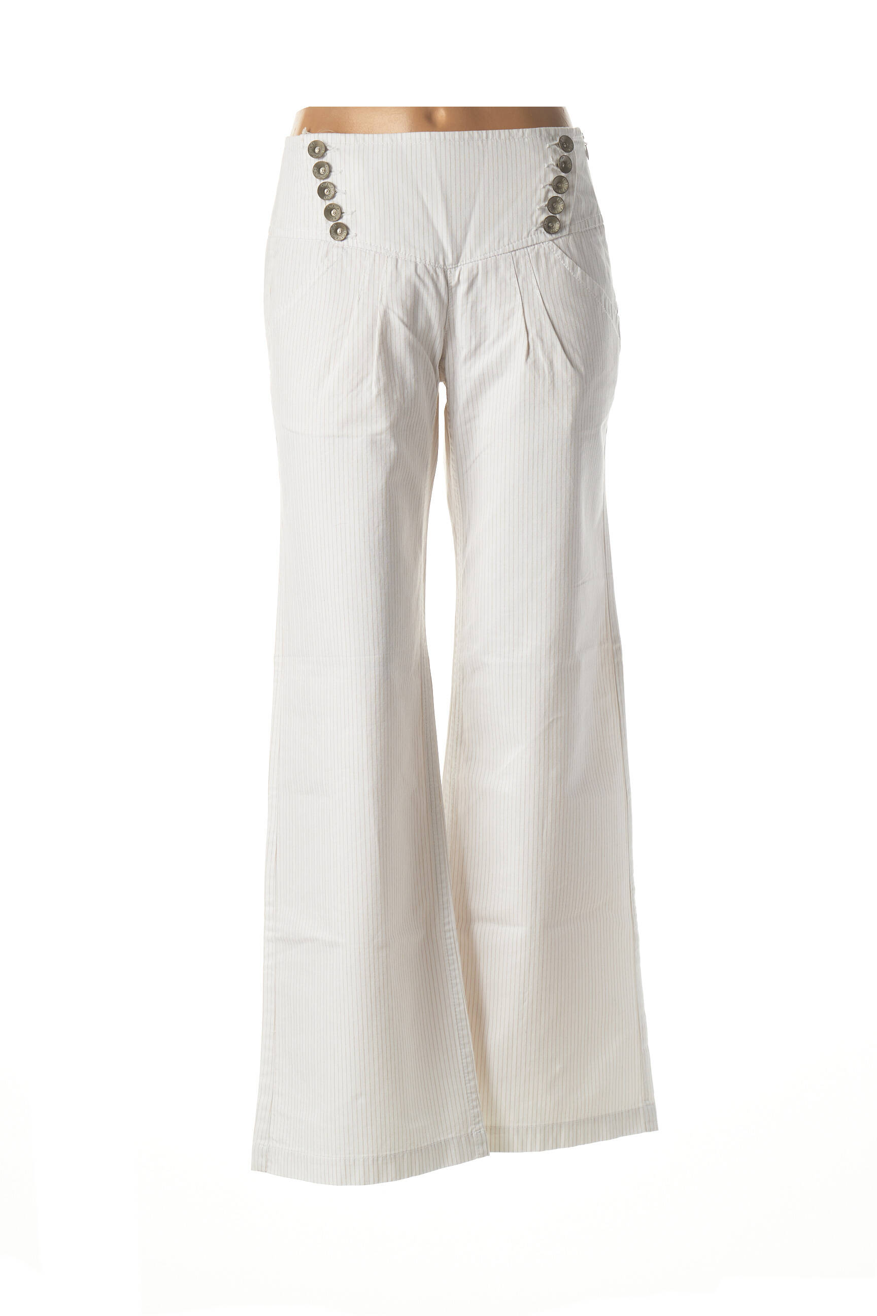 Mavi Pantalon large blanc-bleu fonc\u00e9 motif graphique style d\u00e9contract\u00e9 Mode Pantalons Pantalons larges 