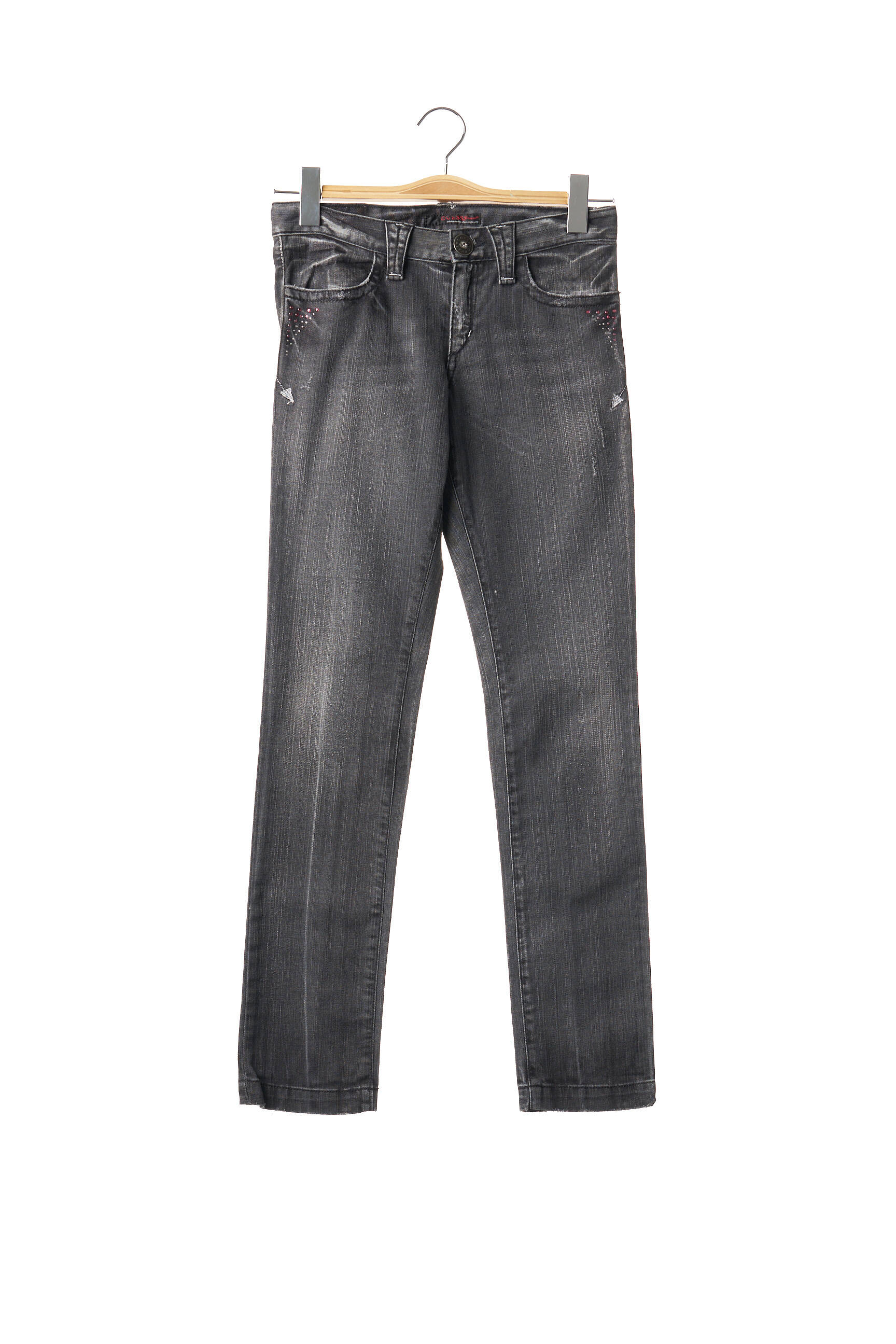 Pantalon slim taille normale gris GUESS JEANS fille