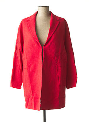 Manteau long coupe droite sans capuche rouge BENETTON femme