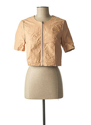 Veste simili cuir coupe cintrée beige SISLEY femme
