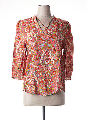 Blouse imprimé fantaisie manches 3/4 orange SISLEY femme