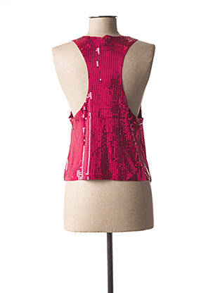 Gilet sans manche col v rose BENETTON femme