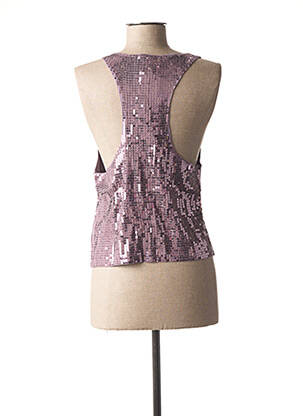 Gilet sans manche col v rose BENETTON femme