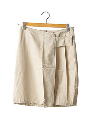 Jupe courte coupe droite beige BENETTON femme