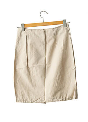 Jupe courte coupe droite beige BENETTON femme