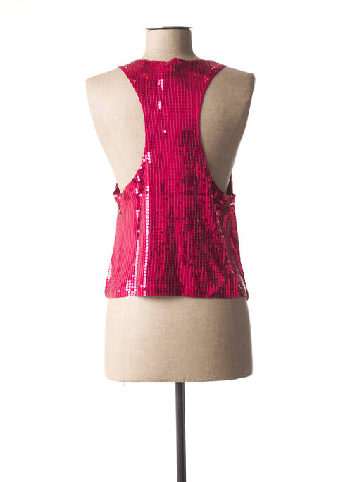 Gilet sans manche col v rose BENETTON femme