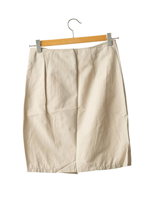 Jupe courte coupe droite beige BENETTON femme