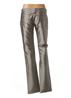 Pantalon droit fermeture zippée sous rabat boutonné taille basse gris SISLEY femme