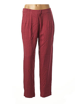 Pantalon droit taille élastique rouge BENETTON femme