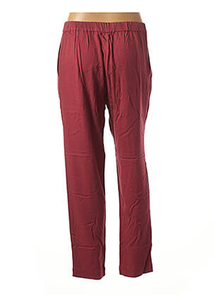 Pantalon droit taille élastique rouge BENETTON femme