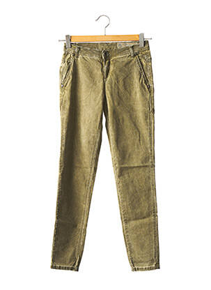 Jeans coupe slim broderie rivets taille normale vert SISLEY femme