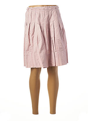 Jupe mi-longue fermeture zip latéral rose BENETTON femme