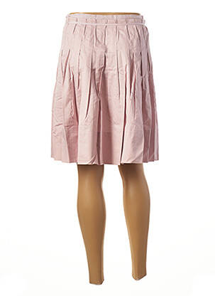 Jupe mi-longue fermeture zip latéral rose BENETTON femme