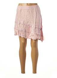 Jupe mi-longue coupe droite rose SISLEY femme