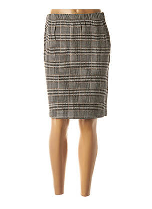Jupe mi-longue coupe droite beige OUI femme