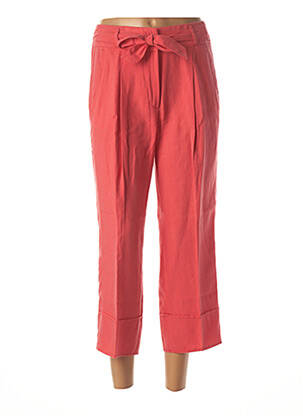 Pantalon 7/8 fermeture zippée sous rabat avec crochet taille normale rouge BETTY BARCLAY femme