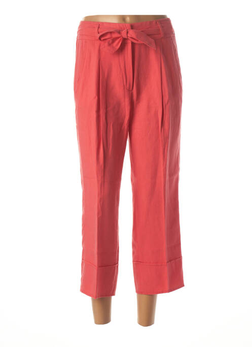 Pantalon 7/8 fermeture zippée sous rabat avec crochet taille normale rouge BETTY BARCLAY femme