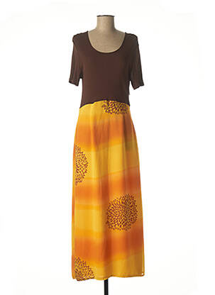 Robe courte manches courtes manches courtes jaune ZAPA femme