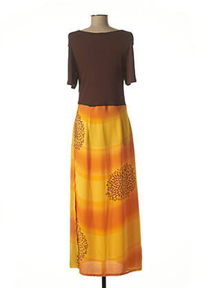 Robe courte manches courtes manches courtes jaune ZAPA femme