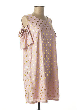 Robe mi-longue col rond rose SOPHYLINE femme