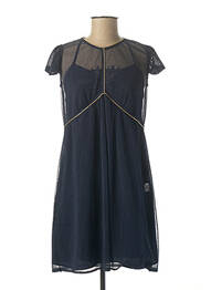 Robe mi-longue manches courtes manches courtes bleu INFINITIF femme