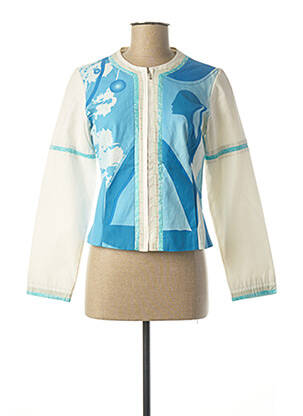 Veste casual col rond bleu CUSTO femme