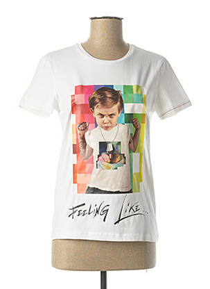 T-shirt manches mi-longues blanc DAVID ZELLER femme