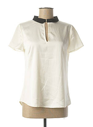 Blouse légère et transparente manches courtes beige INFINITIF femme
