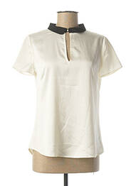 Blouse légère et transparente manches courtes beige INFINITIF femme