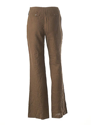 Pantalon flare taille à pinces taille haute marron LOLA femme