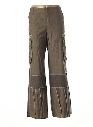 Pantalon large taille normale taille normale marron TRICOT CHIC femme