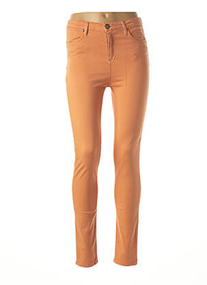 Pantalon slim tissage popeline taille normale orange EMMA & CARO femme