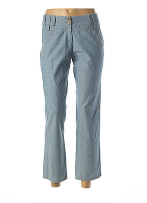 Pantalon 7/8 coupe chino taille normale bleu JC TRIGON femme