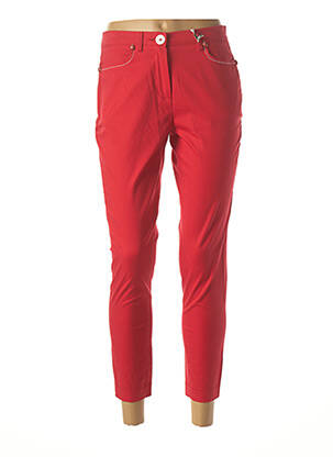 Pantalon 7/8 stretch taille normale rouge AQUAJEANS femme