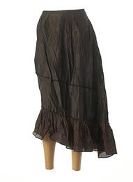 Jupe mi-longue fermeture zippée au dos marron NATHALIE GARCON femme