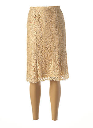 Jupe mi-longue taille normale beige PAULE VASSEUR femme