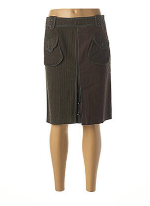 Jupe mi-longue stretch marron CUSTO femme
