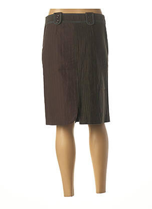 Jupe mi-longue stretch marron CUSTO femme