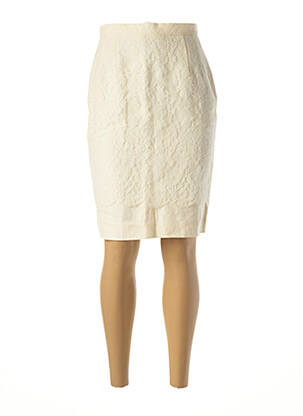 Jupe mi-longue taille à pinces beige PAULE VASSEUR femme
